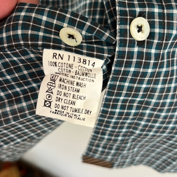 Billy Reid Gingham Style Plaid Cotton Button Down Shirt Medium - Picture 8 of 10